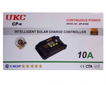 
Контроллер заряда для солнечной панели UKC CP- 410A 10A 12/24 В
Контроллер для . . фото 5
