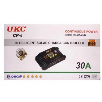 
Контроллер заряда для солнечной панели UKC CP- 430A 30A 12/24 В
Контроллер для . . фото 8