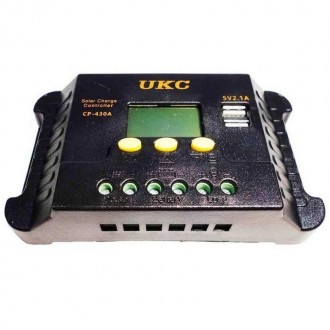 
Контроллер заряда для солнечной панели UKC CP- 430A 30A 12/24 В
Контроллер для . . фото 3