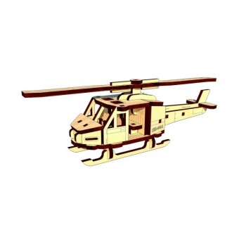 3D Пазл Вертолет Деревянный мини конструктор "Вертолет" - это увлекательный и об. . фото 2