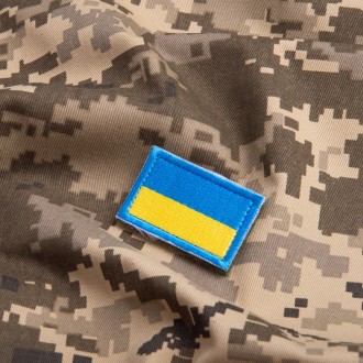 Тканинний шеврон, виготовлений як національний прапор України. По краю прошитий . . фото 3