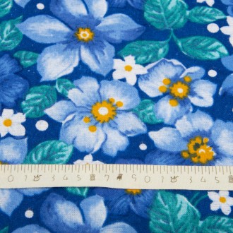 Ткань детская фланель цветы голубые. . фото 4