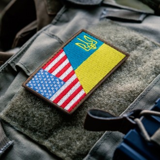 Набір шевронів на липучці "Флаг США та США/Україна, кольорової" — це виразні акс. . фото 3