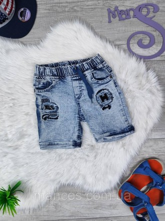 Детские джинсовые шорты для мальчика Hiwro голубые пояс резинка 
Состояние: б/у,. . фото 2