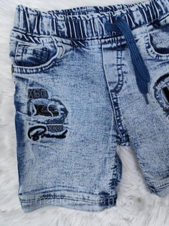 Детские джинсовые шорты для мальчика Hiwro голубые пояс резинка 
Состояние: б/у,. . фото 4