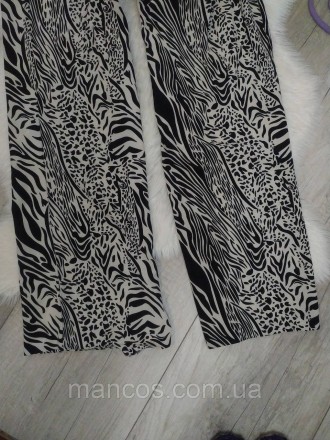 Широкие брюки Missguided с принтом зебра завышенная талия 
Состояние: б/у, в иде. . фото 5