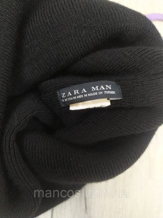 Мужска шапка Zara Man чёрная трикотажная 
Вязаная шапка связана из смесовой шерс. . фото 7