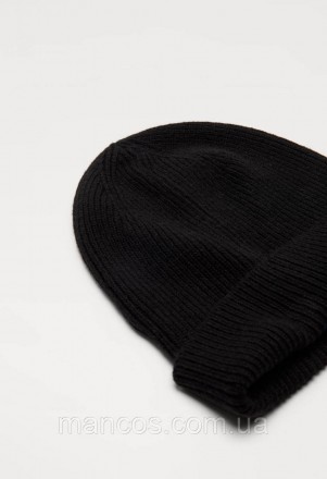 Мужска шапка Zara Man чёрная трикотажная 
Вязаная шапка связана из смесовой шерс. . фото 3