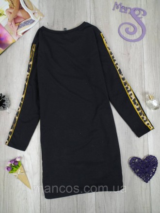 Чёрное платье с длинным рукавом с лампасами True Spirit 
Состояние: б/у, в идеал. . фото 5