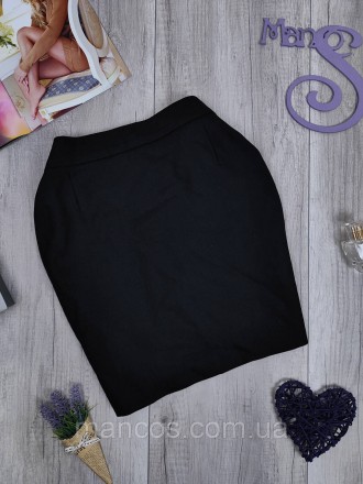 Женская чёрная классическая юбка с подкладкой шерсть 
Состояние: б/у, в идеально. . фото 2
