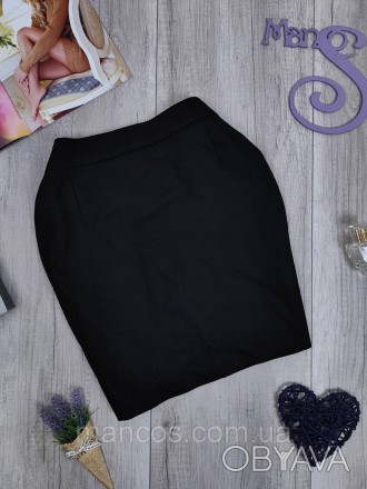 Женская чёрная классическая юбка с подкладкой шерсть 
Состояние: б/у, в идеально. . фото 1