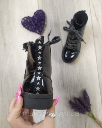 Кожаные черные ботинки для девочки Walkx лакированная кожа 
Состояние: б/у, в оч. . фото 5