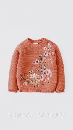 Джемпер для девочки Next Вязаный свитер Терракотовый Вышивка Цветы
Состояние: б/. . фото 2