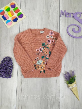 Джемпер для девочки Next Вязаный свитер Терракотовый Вышивка Цветы
Состояние: б/. . фото 3