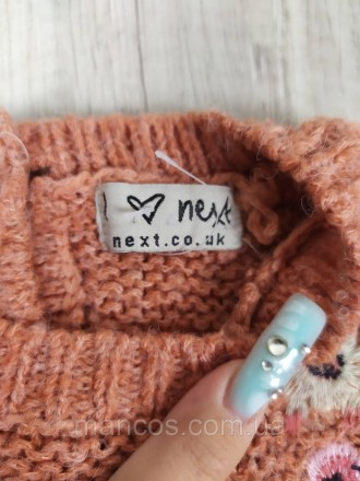 Джемпер для девочки Next Вязаный свитер Терракотовый Вышивка Цветы
Состояние: б/. . фото 9