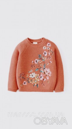 Джемпер для девочки Next Вязаный свитер Терракотовый Вышивка Цветы
Состояние: б/. . фото 1