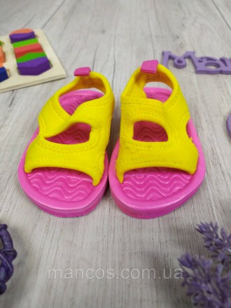 Детские жёлтые сандалии с розовой подошвой для девочки США
Состояние: новое 
Раз. . фото 6