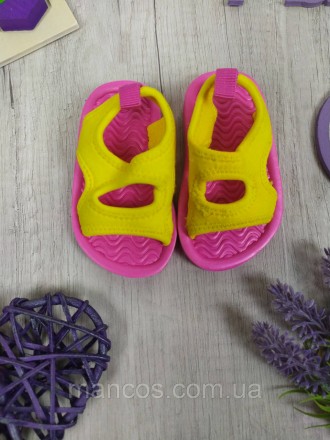 Детские жёлтые сандалии с розовой подошвой для девочки США
Состояние: новое 
Раз. . фото 5