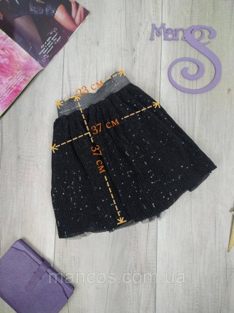 Детская юбка чёрная с люрексом и пайетками 
Состояние: б/у, в идеальном состояни. . фото 9