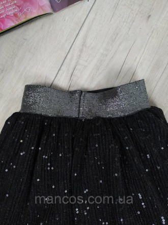 Детская юбка чёрная с люрексом и пайетками 
Состояние: б/у, в идеальном состояни. . фото 6
