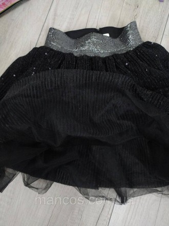 Детская юбка чёрная с люрексом и пайетками 
Состояние: б/у, в идеальном состояни. . фото 8