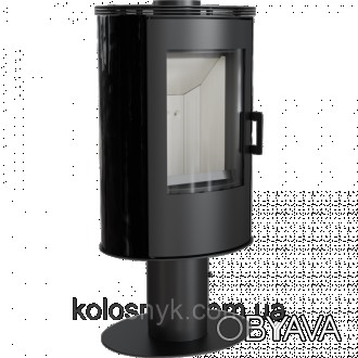 Кахельна піч-камін Kratki KOZA AB S/N/DR кахель чорна (8,0 кВт)Koza AB циліндрич. . фото 1