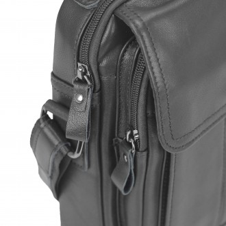 
	Мужской мессенджер Tiding Bag N2-8017A изготовлена из натуральной кожи черного. . фото 3