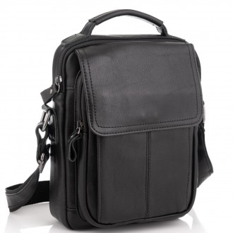 
	Мужской мессенджер Tiding Bag N2-8017A изготовлена из натуральной кожи черного. . фото 2