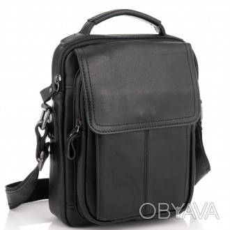 
	Мужской мессенджер Tiding Bag N2-8017A изготовлена из натуральной кожи черного. . фото 1