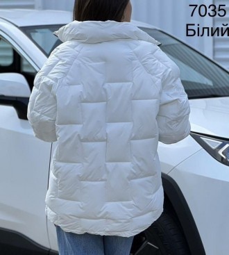 Жіноча Демісезонна Оверсайз Куртка (біла) — 
	
	
	розмір
	ширинв
	довжина
	рукав. . фото 6