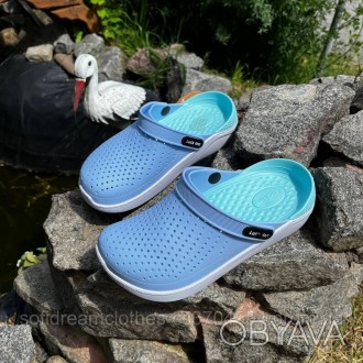 Кроксы Crocs сабо женские голубые силиконовые
 
Кроксы - это обувь с открытой пя. . фото 1