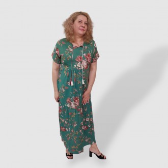 Турецкие платья из штапеля в пол Merve Moda
Штапельное женское платье большого р. . фото 3