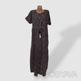 Летнее штапельное платье Турция размеры 50 Merve Moda 422 Синий, 3XL