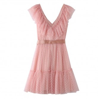 Мега стильное розовое платье.
Размерная сетка :
(XL) - Объем груди - 98см , Длин. . фото 7