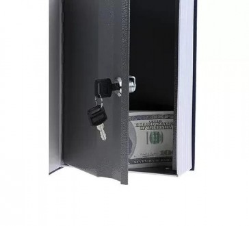 
Книга сейф на ключе 24*16*5,5 cм
Характеристики:
	Материал снаружи: картон, пла. . фото 3