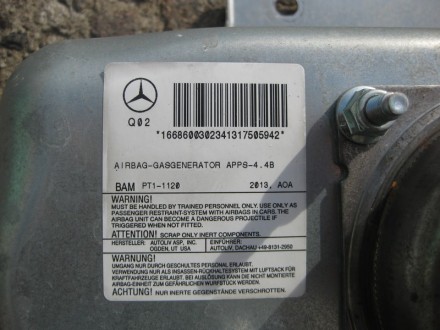 
Подушка безопасности переднего пассажираA1668600302 Применяется:Mercedes Benz M. . фото 4