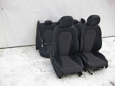 
Комплект сидений чёрный кожзам с серой тканьюA2059100838 9J41- Обивка чёрный ко. . фото 6