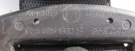 
Ремень безопасности задний левый чёрный A2038608785 9C94 Применяется:Mercedes B. . фото 3