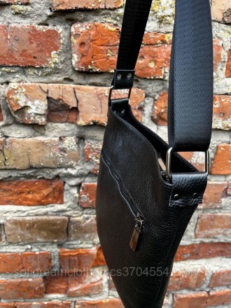 
Мужская барсетка из натуральной зернистой кожи, качественная черная сумка через. . фото 11