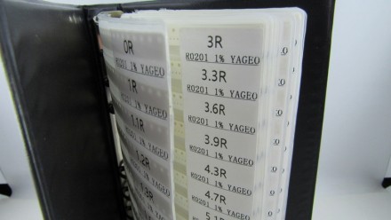  Набор SMD резисторов в книжке размер 0201 170 номиналов по 50 штук. Точность - . . фото 3