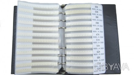  Набор SMD резисторов в книжке размер 0201 170 номиналов по 50 штук. Точность - . . фото 1