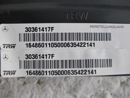 
Потолочная левая подушка безопасностиA1648601105 Применяется:Mercedes Benz GL-c. . фото 4