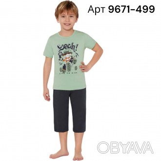 Летний домашний костюм для мальчика Baykar арт 9671-499 – это комфортная модель,. . фото 1