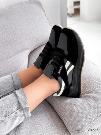 Кросівки жіночі Idil чорні + сірий + беж 7407, розмір 36
Матеріал: екошкіра + ек. . фото 9
