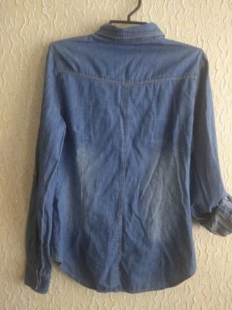 Джинсовая рубашка худенькой девушке маленького роста или подросткам, р.С, Chic b. . фото 5