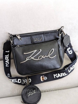 ✨Новинка ✨ 
Брендовая сумка клатч Karl Lagerfeld черная женская Карл три в одном. . фото 2