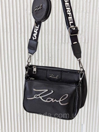 ✨Новинка ✨ 
Брендовая сумка клатч Karl Lagerfeld черная женская Карл три в одном. . фото 3