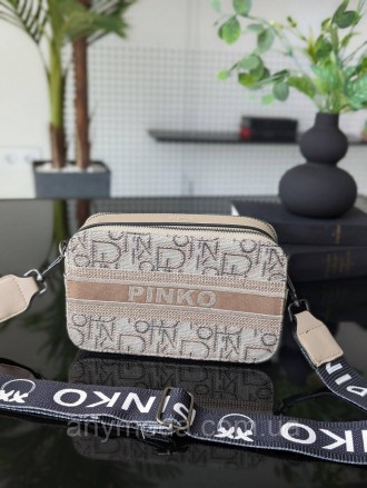 Жіноча сумка Pinko ? Виготовлена з якісної екошкіри та текстилю, прикрашена фірм. . фото 2