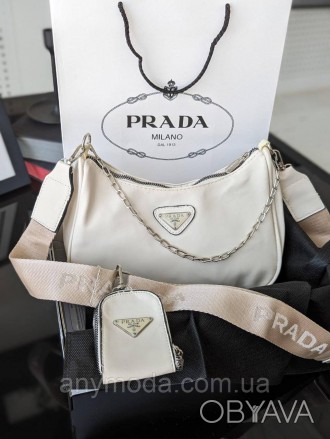 ✨Новинка ✨ 
Брендова жіноча сумка клатч Прада, досить містка та зручна, через пл. . фото 1