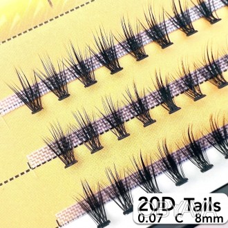 
Безвузелкові пучкові вії Nesura Tails 20D вигин C
 
Сьогодні нарощування вій пу. . фото 1